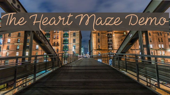The Heart Maze Demo Font examples