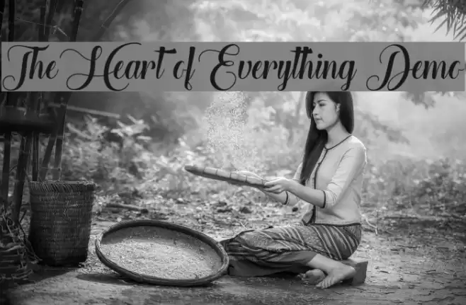 The Heart of Everything Demo Font examples