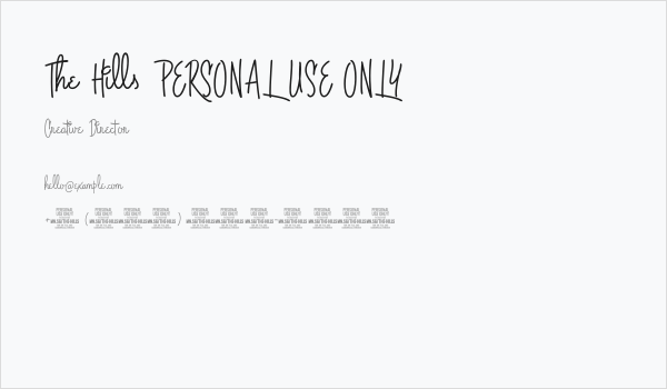 The Hills PERSONAL USE ONLY Business Card