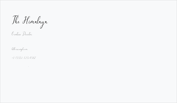 The Himalaya Business Card