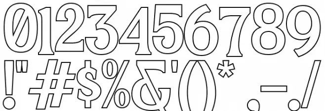 The Hoca Outline Font OTHER CHARS
