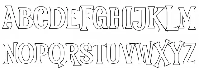 The Hoca Outline フォント 大文字