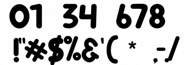 The Honestly Font OTHER CHARS