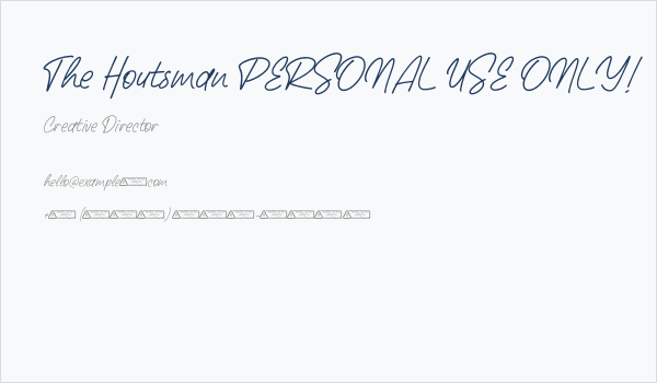 The Houtsman PERSONAL USE ONLY! Business Card