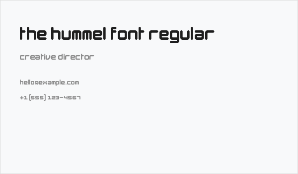 The Hummel Font Regular Business Card