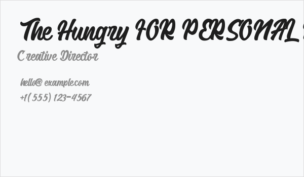 The Hungry FOR PERSONAL USE Business Card