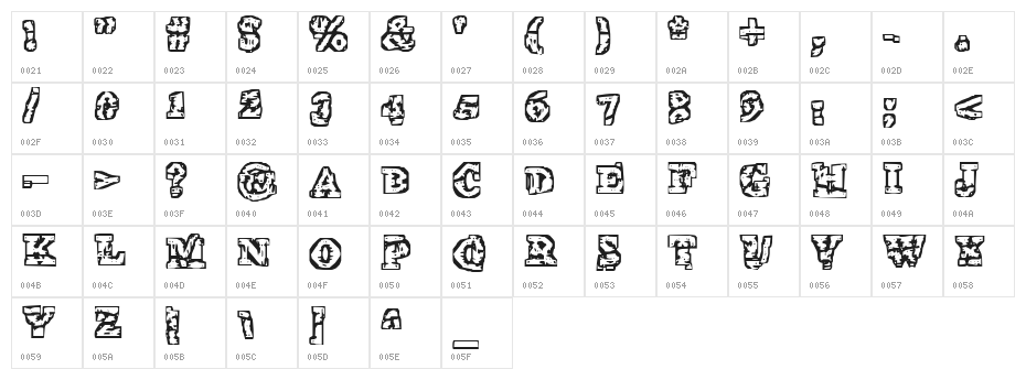The Interzone Character Map