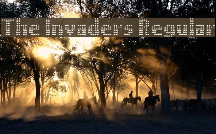The Invaders Regular Font examples