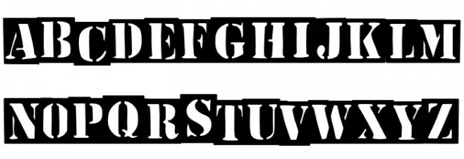 The Invert Stencil Caratteri MAIUSCOLE