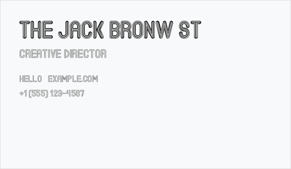 The Jack Bronw St Business Card
