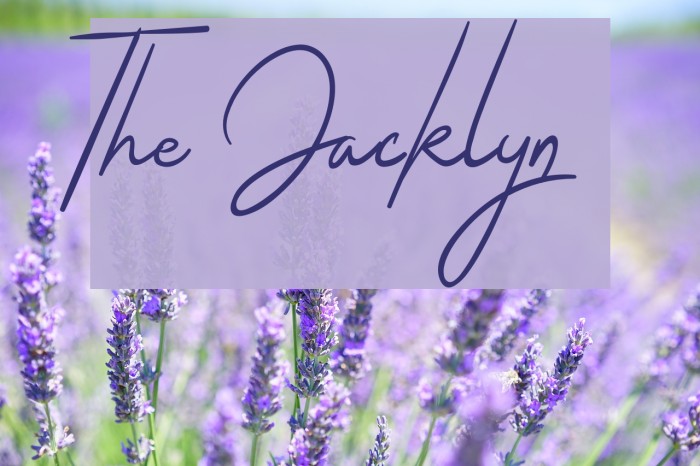 The Jacklyn Font examples