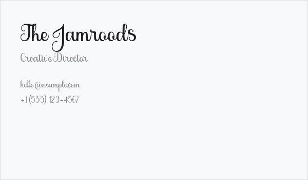 The Jamroods Business Card