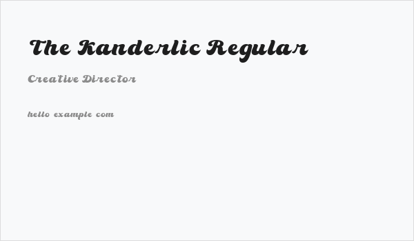 The Kanderlic Regular Business Card