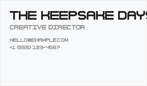 The Keepsake Days Regular Business Card