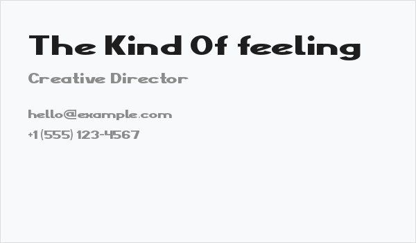 The Kind Of feeling Business Card