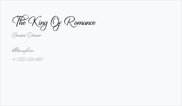 The King Of Romance Business Card