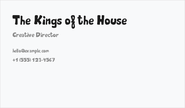 The Kings of the House Business Card