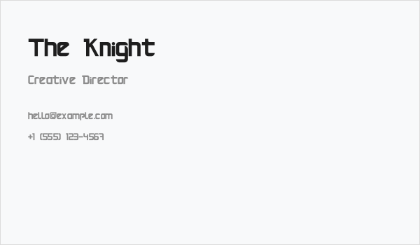 The Knight Business Card
