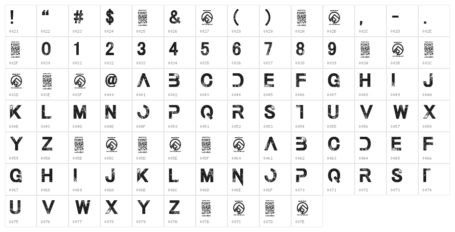The Last Call Regular Character Map