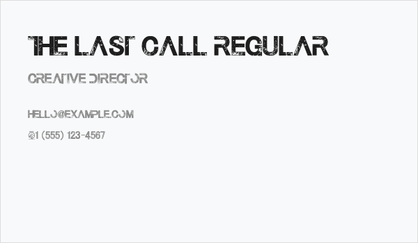 The Last Call Regular Business Card