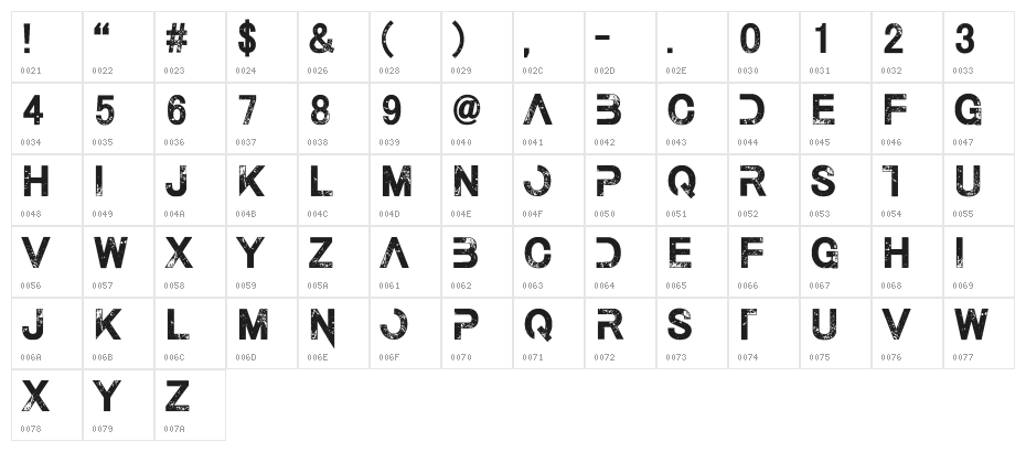 The Last Call Character Map