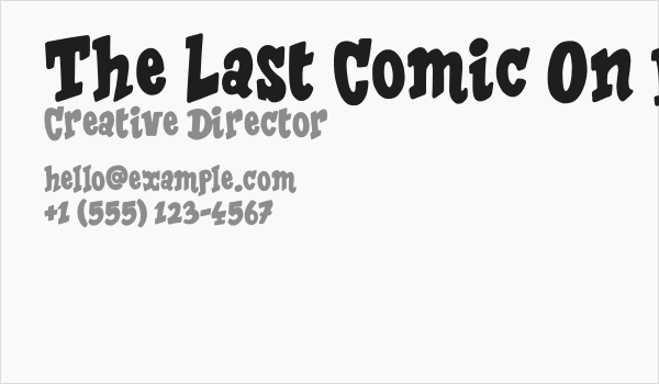 The Last Comic On Earth Business Card