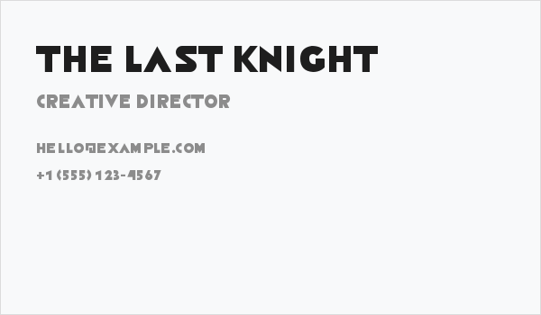 The Last Knight Business Card
