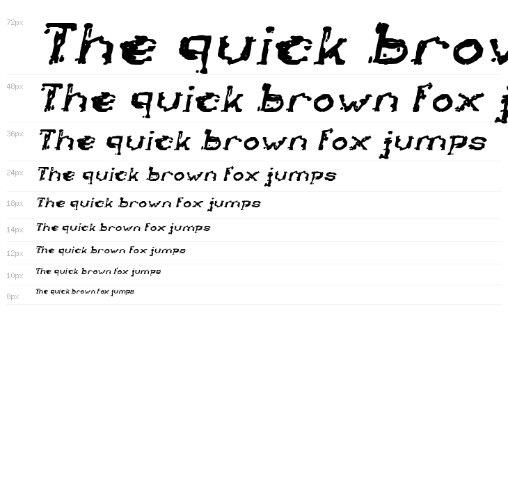 The Lazy Dog Bold Italic Waterfall