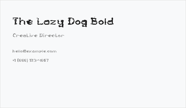 The Lazy Dog Bold Business Card
