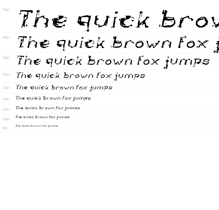 The Lazy Dog Italic Waterfall