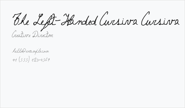 The Left-Handed Cursiva Cursiva Business Card