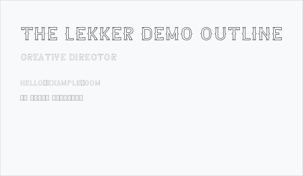 The Lekker DEMO Outline Business Card