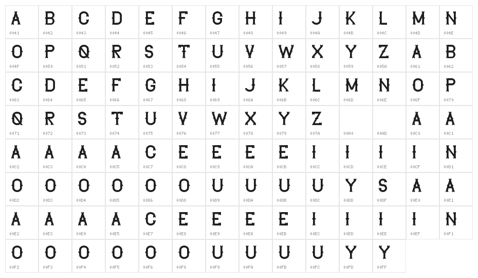 The Lekker DEMO Character Map