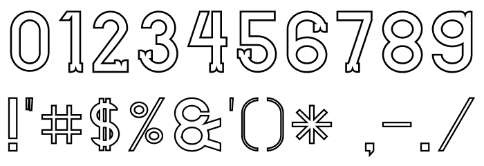 The Lekker Outline Font OTHER CHARS
