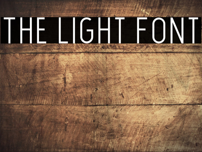 The Light Font Caratteri examples