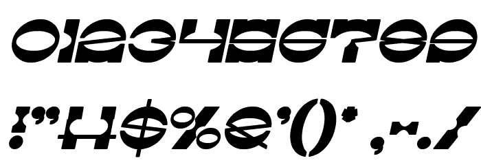 The Machine Gun Bold Italic Font OTHER CHARS