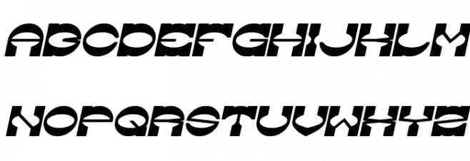 The Machine Gun Bold Italic Caratteri MAIUSCOLE