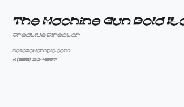 The Machine Gun Bold Italic Business Card