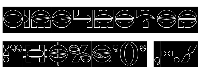 The Machine Gun-Hollow-Inverse Font OTHER CHARS