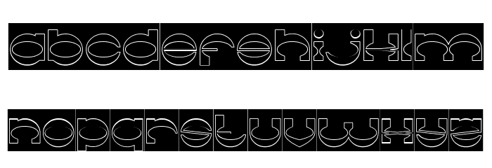 The Machine Gun-Hollow-Inverse Font LOWERCASE