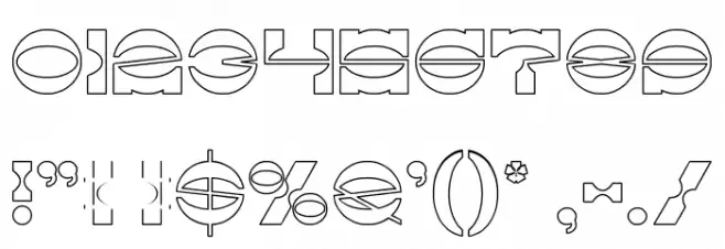 The Machine Gun-Hollow Font OTHER CHARS