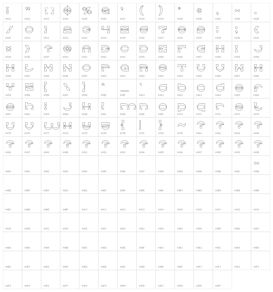 The Machine Gun-Hollow Character Map