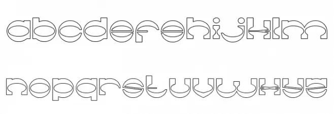 The Machine Gun-Hollow Font LOWERCASE