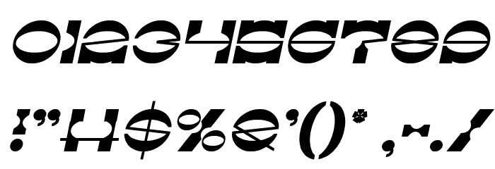 The Machine Gun Italic Font OTHER CHARS