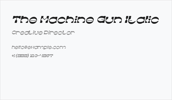 The Machine Gun Italic Business Card