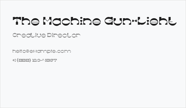 The Machine Gun-Light Business Card