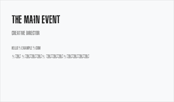 The Main Event Business Card