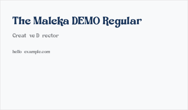 The Maleka DEMO Regular Business Card
