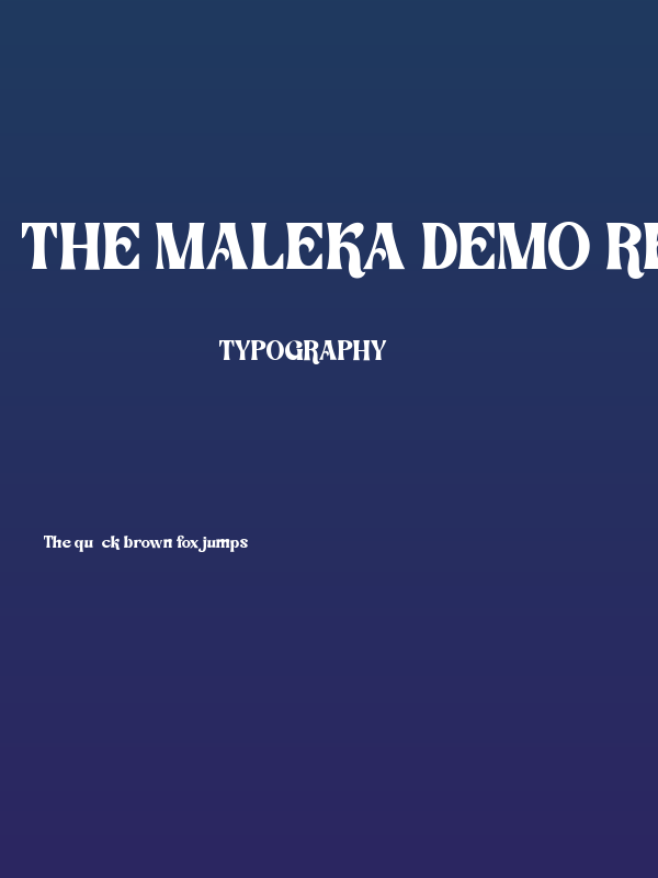 The Maleka DEMO Regular Poster