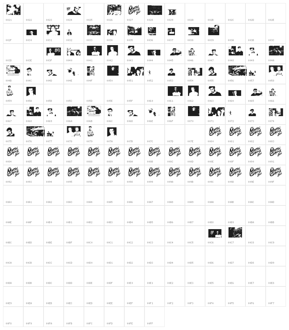 The Martin Garrix Font Character Map